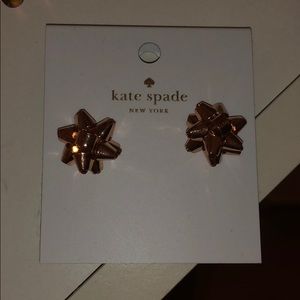 NWT Kate Spade Rose Gold Bow Earrings